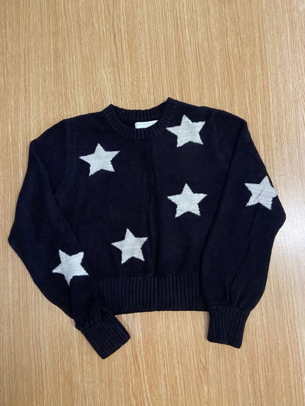 Spiritual Gangster Black Star Knit Cropped Sweater | Medium